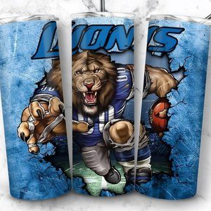 Football Lions Team 20 oz Skinny Tumbler Stainless Steel